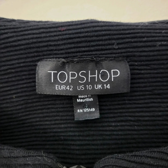 Topshop Black Textured Zip Front Jacket - Picture 3 of 5